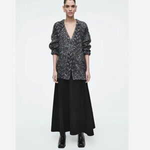 COS OVERSIZED HERRINGBONE MOHAIR-BLEND CARDIGAN